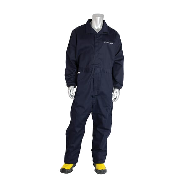 PIP 9100-52772/XL Flame Resistant Coverall, XL, Navy, Westex Ultra Soft/88% Cotton/12% Nylon, 48 to 50 in Chest, 32 in L Inseam