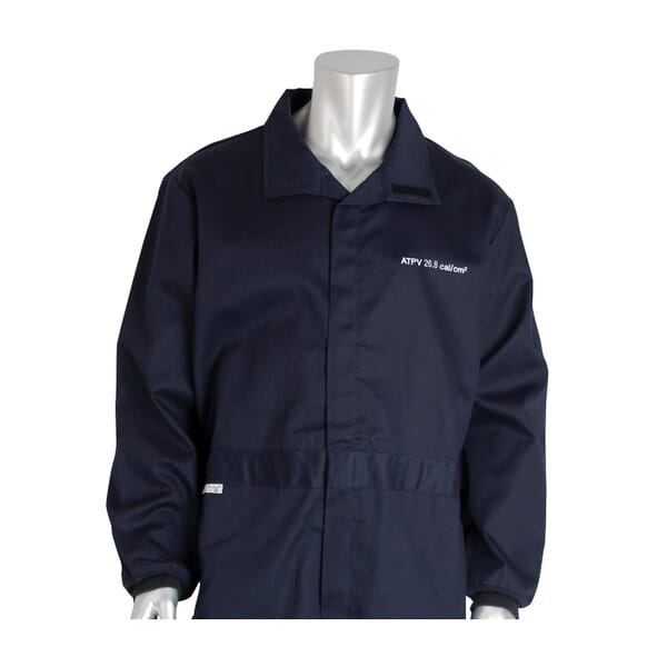 PIP 9100-52772/5XL Flame Resistant Coverall, 5XL, Navy, Westex Ultra Soft/88% Cotton/12% Nylon, 64 to 66 in Chest, 32 in L Inseam