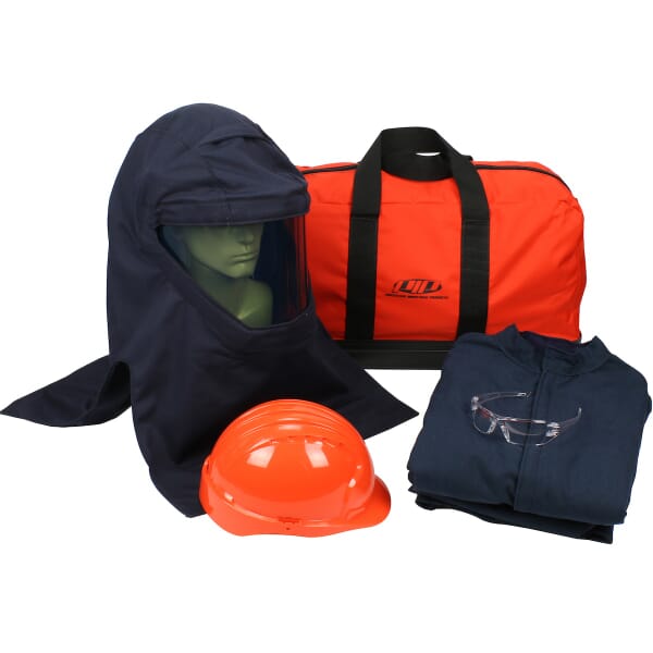 PIP 9150-52436/2X Arc Flash Kit, Hazard Risk Category (HRC): 4, Hood/Face Shield Max Arc Flash Protection: 40 cal/sq-cm, Garment Max Arc Flash Protection: 40 cal/sq-cm, Specifications Met: NFPA 70E-2018, Arc Hood/Hard Hat Head/Face Protection, 2XL Garment
