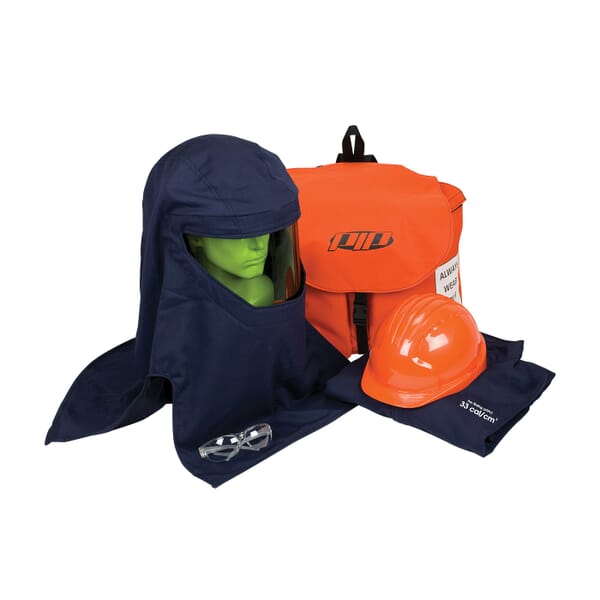 PIP 9150-52946/XL Arc Flash Kit, Hazard Risk Category (HRC): 3, Hood/Face Shield Max Arc Flash Protection: 33 cal/sq-cm, Garment Max Arc Flash Protection: 33 cal/sq-cm, ASTM F1506, ASTM F 2178-12, NFPA 70E-2018, OSHA 29 CFR 1910.269, XL