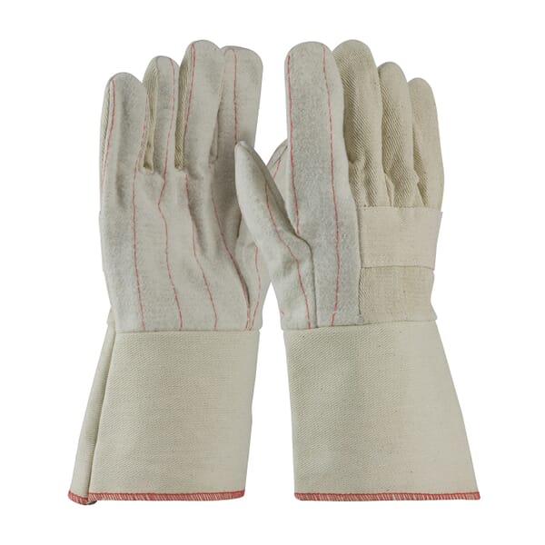 PIP 94-924G Premium Grade Hot Mill Gloves, Universal, Cotton/Canvas, Natural, Cotton, Gauntlet Cuff, 12.4 in L