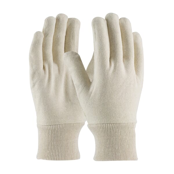 PIP KJ55I Reversible General Purpose Gloves, Work, Clute Cut Style, L, Cotton/Jersey Palm, Cotton/Jersey, White, Knit Wrist Cuff, Resists: Abrasion