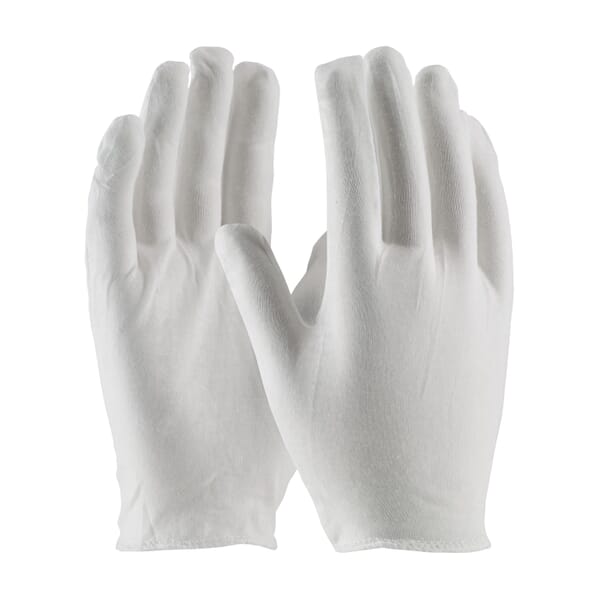 PIP CleanTeam 97-500H Premium Grade Inspection Gloves, Universal, Cotton, White, Seamless Style, Paired Hand, 8.9 in L