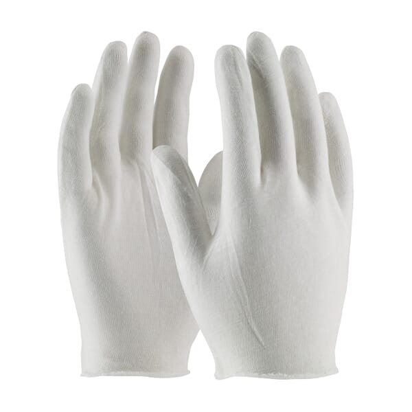 PIP CleanTeam 97-500I Lightweight Inspection Gloves, Universal, Cotton, White, Seamless Style, Paired Hand, 8.9 in L