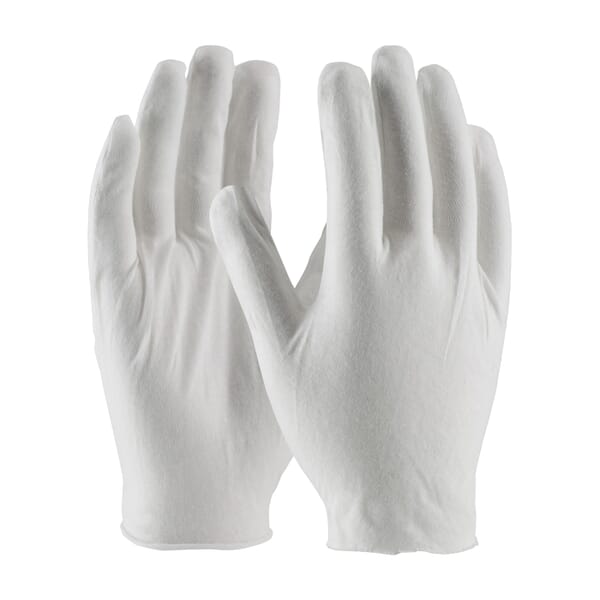 PIP CleanTeam 97-500J Premium Grade Inspection Gloves, Jumbo, Cotton, White, Seamless Style, Paired Hand, 8.9 in L