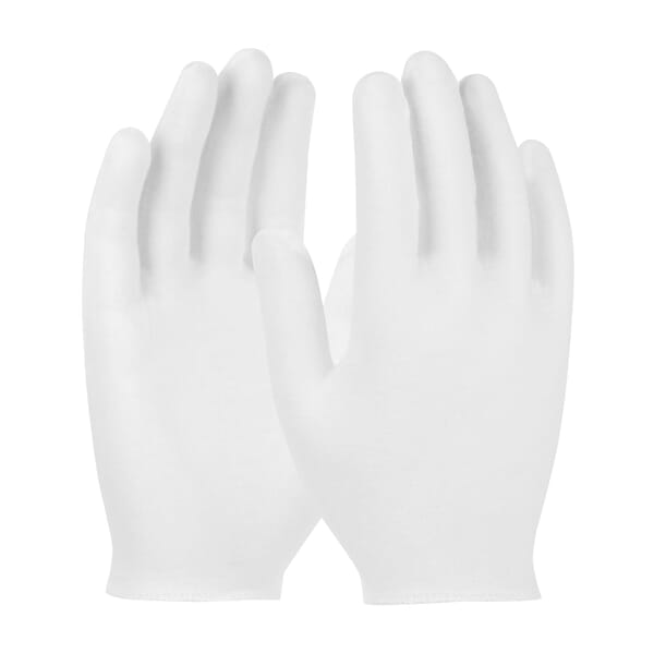 PIP CleanTeam 97-501H Premium Grade Inspection Gloves, Universal, Cotton, White, Seamless Style, Paired Hand, 8.7 in L