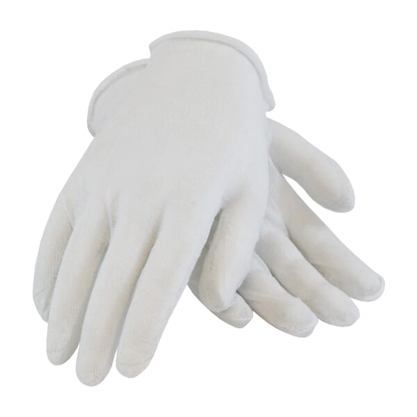 PIP CleanTeam 97-501I Economy Grade Inspection Gloves, Universal, Cotton, White, Seamless Style, Paired Hand, 8.7 in L