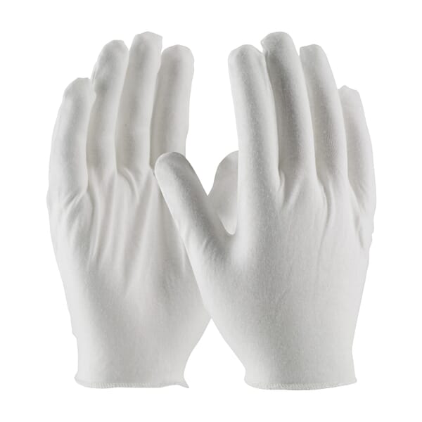 PIP CleanTeam 97-520H Medium Weight Inspection Gloves, Universal, Cotton, White, Seamless Style, Paired Hand, 8.7 in L