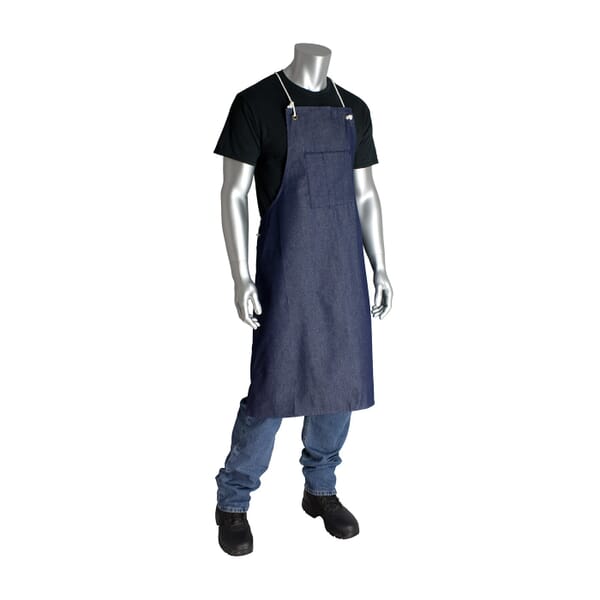 PIP 200-011 Bib Apron, Cotton Denim, 38 in L x 28 in W, Tie Closure