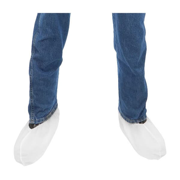 PIP C3813 M3 Anti-Static Shoe Cover, ASTM 1670, 29 CFR 1910.138, Universal Fits Shoe, White, Elastic Closure, Polypropylene/SMMMS Outsole, Resists: Particles and Splash