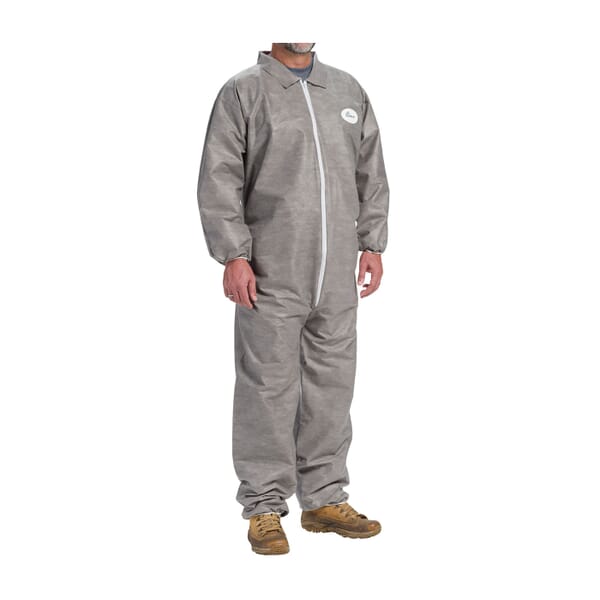 PIP Anti-Static Chemical-Resistant Coverall With Elastic Wrist and Ankle, S, Gray,MMMS