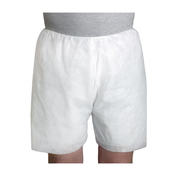PIP U2010 Heavyweight Boxer Shorts, 27 in Waist, White, Spunbond Polypropylene