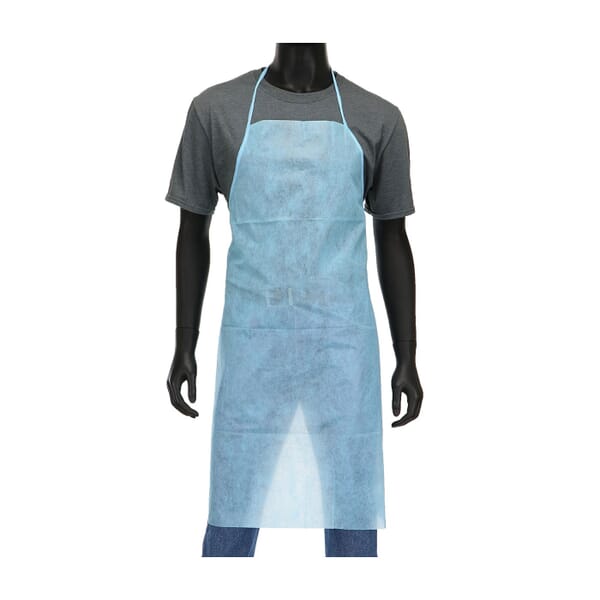 PIP U2510B Industrial Bib Apron, Blue, Spunbond Polypropylene, 36 in L