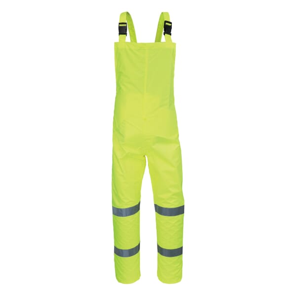 PIP 3-Piece Rain Bib Overall, Fluorescent Lime Green, Polyester Oxford/Polyurethane