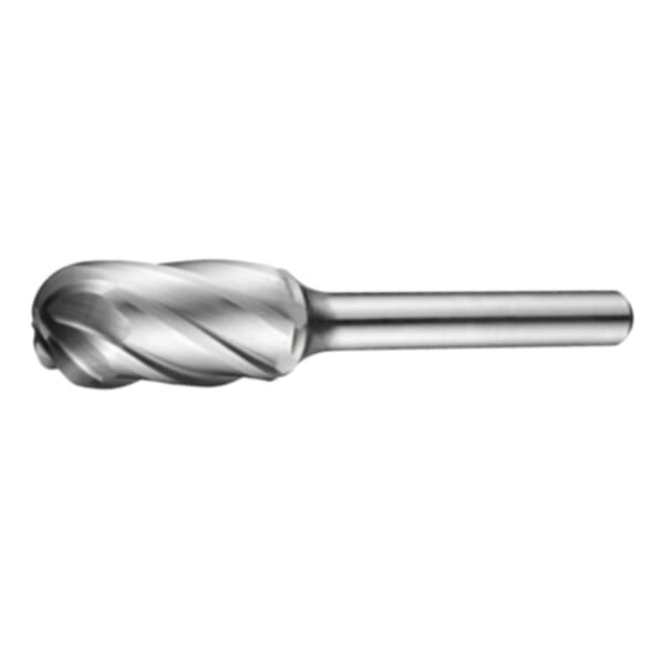 Precision Twist Drill 7466268 PTDSC-FM Carbide Burr, Radius End, Cylindrical Head, 3/4 in Dia Head, 1 in L of Cut, 2-3/4 in OAL, Aluminum Cut
