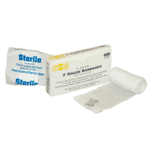 Pac-Kit 5-003-001 Sterile Stretch Gauze Compress, 4 yd L x 2 in W, Gauze