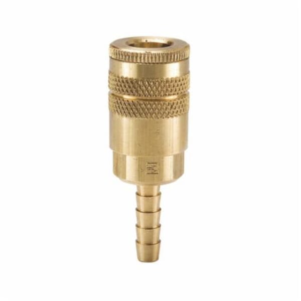 Parker B20-3B 20 Series Industrial Interchange General Purpose Straight Quick Connect Coupler, 1/4 in, Quick Connect Coupler x Hose Barb, 300 psi, Brass, Domestic