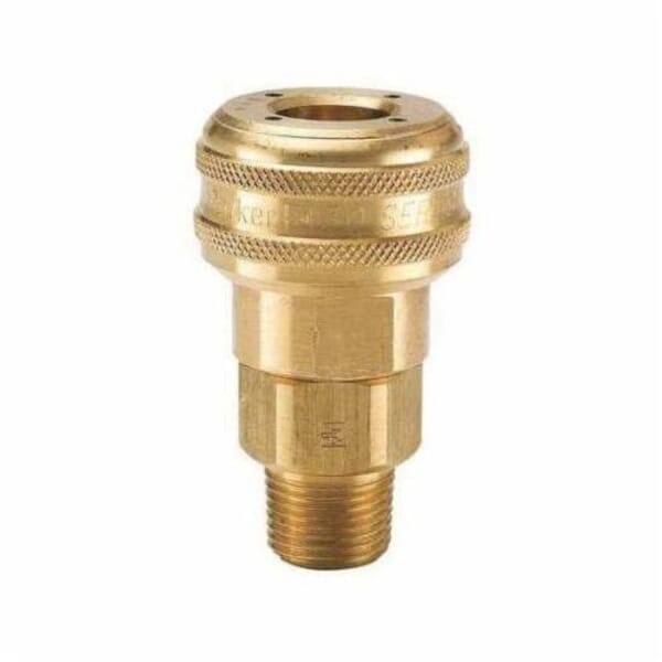 Parker B36 30 Series Industrial Interchange General Purpose Straight Quick Connect Coupler, 1/2 in, Quick Connect Coupler x FNPT, 300 psi, Brass, Domestic