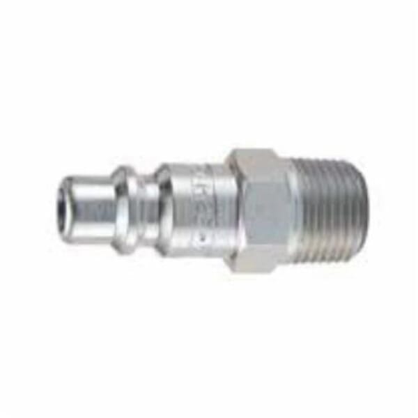 Parker H2C Industrial Interchange General Purpose Straight Quick Disconnect Nipple, 1/4 in, Quick Connect Coupler x MNPT, 300 psi, Steel, Domestic