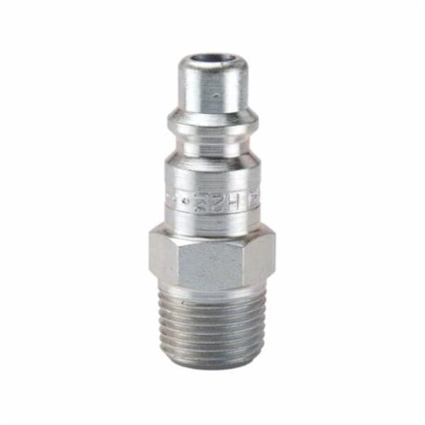 Parker H2F Industrial Interchange General Purpose Straight Through Quick Disconnect Nipple, 1/2-14, Quick Connect Coupler x MNPT, 300 psi, Steel, Domestic