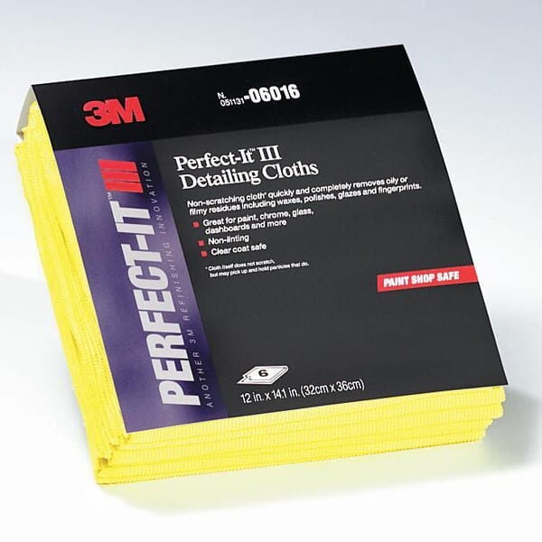 Perfect-It 7100032033 Lint-Free Non-Scratching Cloth, 12 in L x 14 in W, Micro Fiber Polyester/Nylon Blend Cloth, Yellow