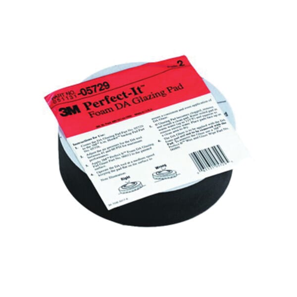 Perfect-It 7000045686 Glazing Pad, 6-3/4 in Dia Overall, Hook and Loop Attachment, Foam Pad