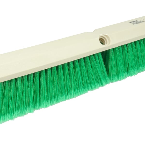 Perma-Sweep 42164 Push Broom, 24 in OAL, 3 in L Trim, Fine Sweep Face, Flagged Green Polystyrene Bristle