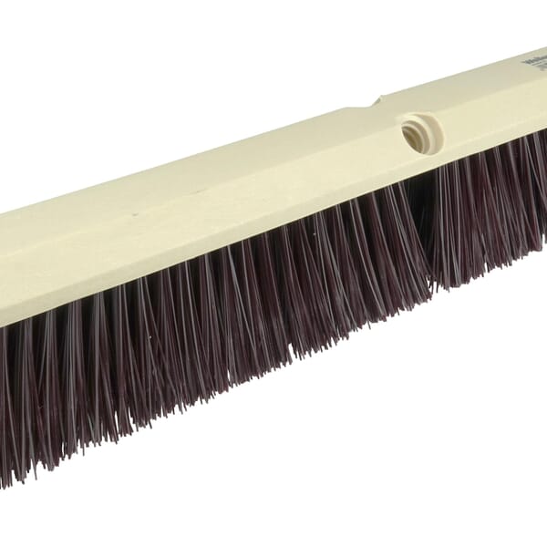 Perma-Sweep 42168 Push Broom, 24 in OAL, 3 in L Trim, Coarse Sweep Face, Maroon Polypropylene Bristle