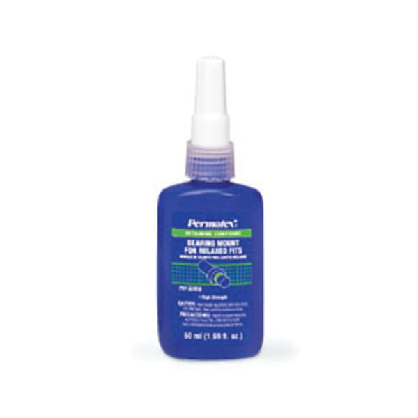 Permatex 68050 Anaerobic Bearing Mount, 50 mL Bottle, Liquid Form, Green, 1.06 to 1.16