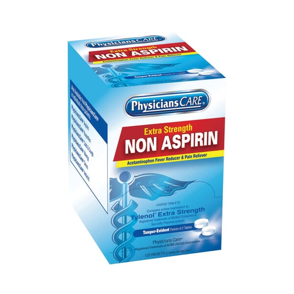 PhysiciansCare 40800 Extra Strength Non-Aspirin Tablet, 250 Count, Box Package, Formula: 500 mg Acetaminophen
