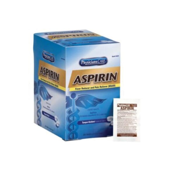 PhysiciansCare 54034-002 Aspirin Tablet, 250 Count, Individually Sealed Pack Package, Formula: 325 mg Aspirin