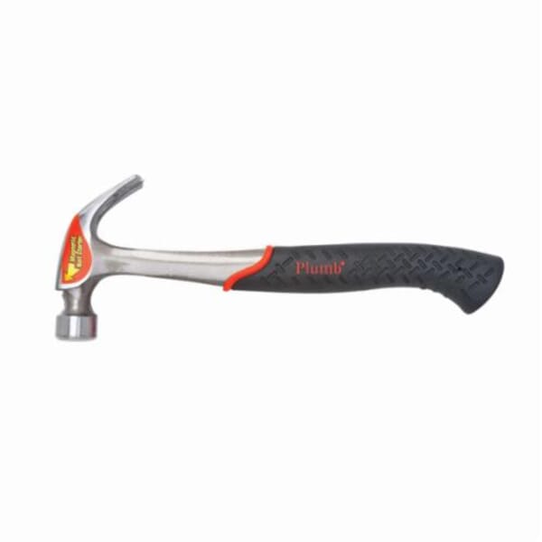 Plumb SS16CN Premium Claw Hammer, 12-7/8 in OAL, Smooth Face Surface, 16 oz Forged Steel Head, Curved Claw, Steel Handle