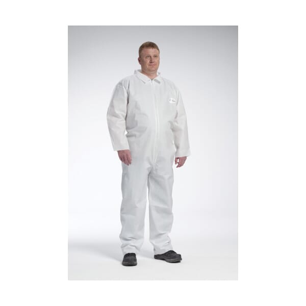 PIP 3700 UB Basic Ultimate Barrier Disposable Coverall, White, Polyethylene/Polypropylene