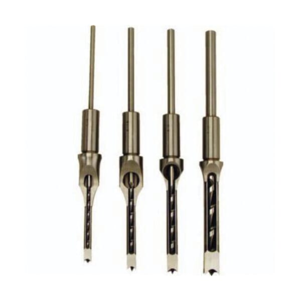 Powermatic PM9-1791096 Mortise Chisel Bit Set, 5/16 in Min Drill Bit, 1/2 in Max Drill Bit, 4 Pieces, Low Carbon Steel