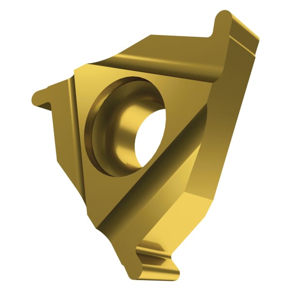 Pramet 6755977 External Grooving Insert, Triangular Shape, TN Insert, Left Hand Cutting, 0.039 in W Cutting, Manufacturers Grade: T8330, PVD Coated, Material Grade: H, K, M, N, P, S