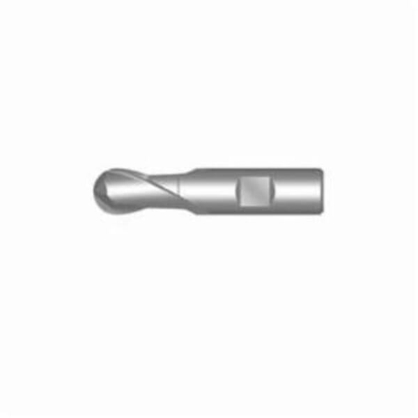 Dormer 5985033 C500 Type N Ball Nose Extra Short Length Single End End Mill, 18 mm Dia Cutter, 19 mm Length of Cut, 2 Flutes, 16 mm Dia Shank, 79 mm OAL, Bright