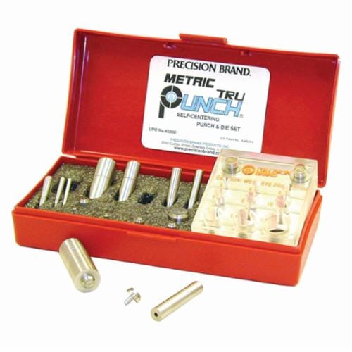 Precision Brand "Metric 10" TruPunch 40300 Punch and Die Set, 19 Pieces, A2 Tool Steel