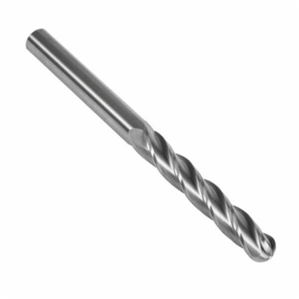 Precision Twist Drill 005700 EB6304 Ball Nose Center Cutting Extra Length Single End End Mill, 1/8 in Dia Cutter, 1 in Length of Cut, 4 Flutes, 1/8 in Dia Shank, 3 in OAL, Bright