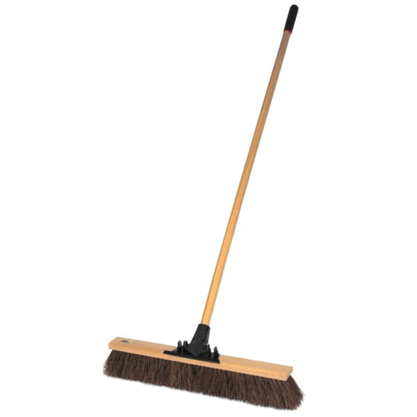Pro-Flex 44601 Push Broom, 24 in OAL, 4 in L Trim, Natural Palmyra Bristle