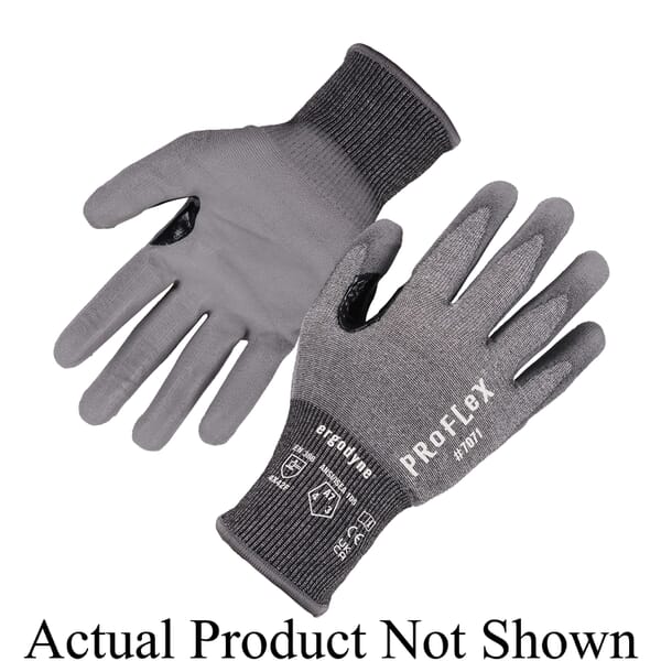 ProFlex 7071 Cut-Resistant Gloves, S, Polyurethane Coating, 18 ga HPPE/Tungsten, Seamless Knit Cuff, Resists: Abrasion, Cut and Puncture, ANSI Cut-Resistance Level: A7, ANSI Puncture-Resistance Level: A3