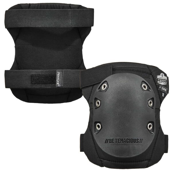 ProFlex 18336 335HL Non-Marring Cap Knee Pads, Rubber Cap, NBR Foam Pad, Hook and Loop Closure, Black