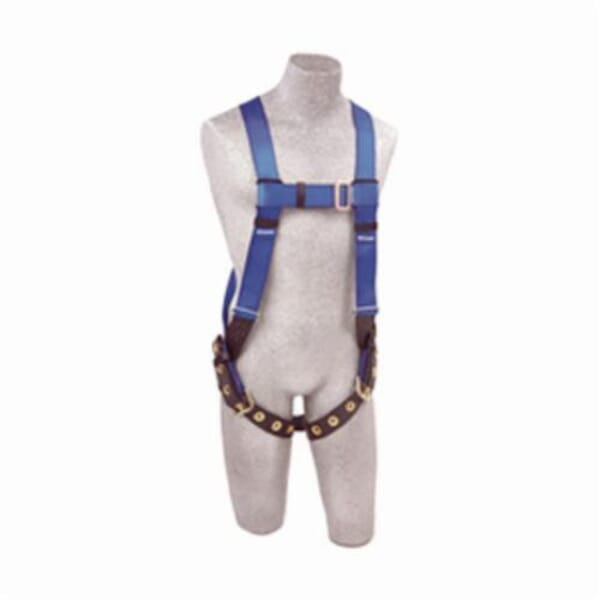 3M Protecta Fall Protection AB17550 First General Purpose Full Body Harness, Universal, 310 lb Load, Polyester Strap, Tongue Leg Strap Buckle, Mating Chest Strap Buckle, Steel Hardware, Blue