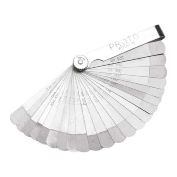 Proto J000N Step Cut Feeler Gauge Set, 22 Pieces, 1/2 x 3-5/16 in Blade, Steel Holder