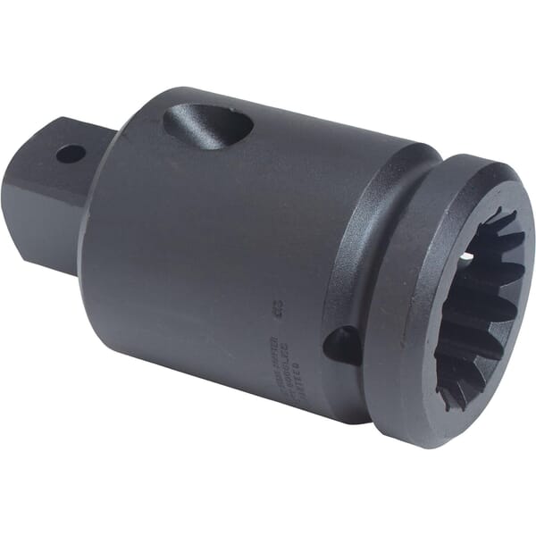 Proto J09902 Impact Socket Adapter, Black Oxide, Imperial, Square x Spline Drive, 1 in Male Drive, #5 Female Drive, Female x Male Adapter, Steel