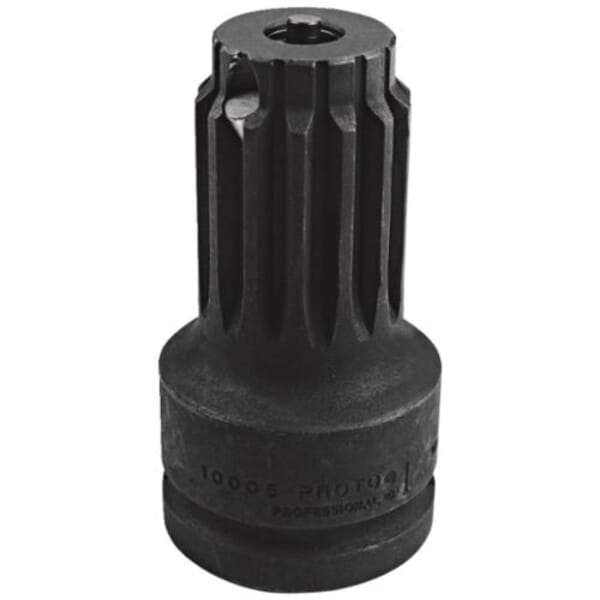 Proto J10005 Impact Socket Adapter, Black Oxide, Imperial, Square x Spline Drive, #5 Male Drive, 1 in Female Drive, Female x Male Adapter, Alloy Steel