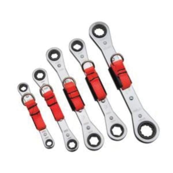 Proto J1190MA-TT Ratcheting Tether Ready Double Box End Wrench Set, Metric, 5 Pieces, 7 x 8 to 15 x 17 mm, Full Polished
