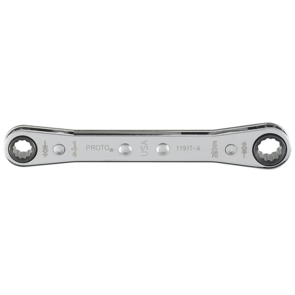 Proto J1191T-A Box End Wrench, 1/4 x 5/16 in Wrench, 12 Points, 4-9/32 in OAL, Steel, Full Polished, ASME B107.100-2010, Federal GGG-W-001405
