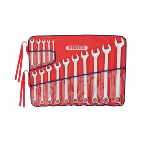 Proto TorquePlus J1200F-T500 Anti-Slip Design Combination Wrench Set, Imperial, 15 Pieces, 5/16 to 1-1/4 in, Full Polished