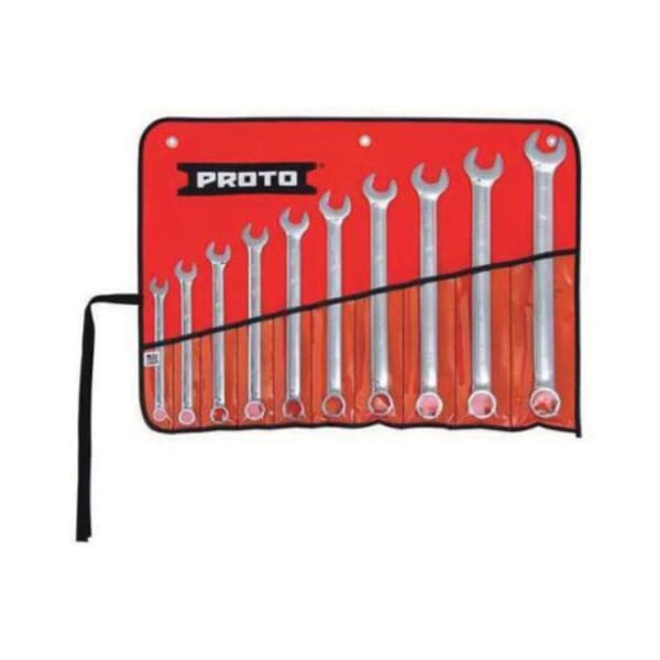 Proto TorquePlus J1200GHASDT500 Anti-Slip Design Combination Wrench Set, Imperial, 10 Pieces, 7/16 to 1 in, Full Polished