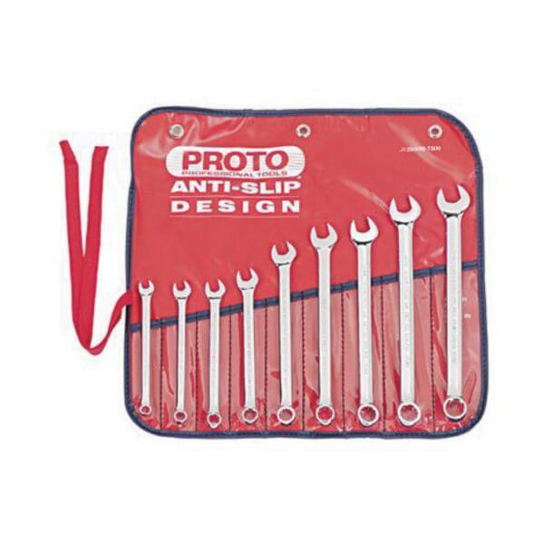 Proto TorquePlus J1200H-MASD Anti-Slip Design Combination Wrench Set, 9 Pieces, 7 to 15 mm, Satin